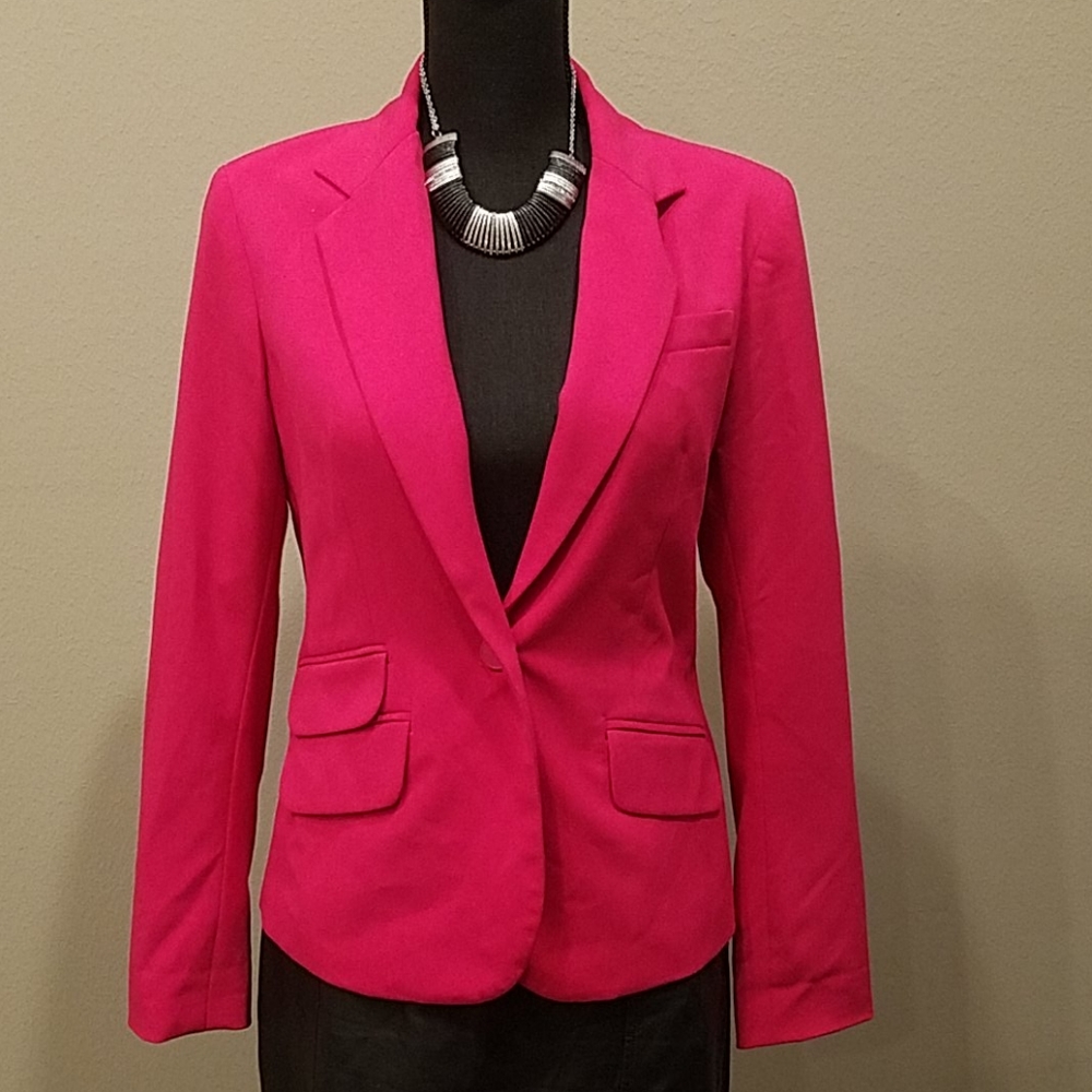 New York and Company Magenta Fuchsia Pink Blazer